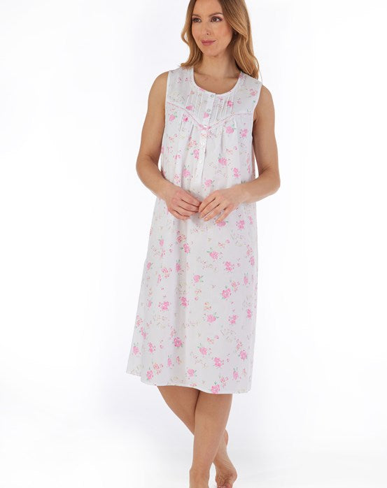 Woven Lawn Cotton Sleeveless Nightgown