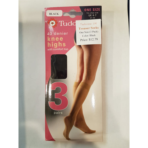 Tudorose 40 denier knee high comfort top