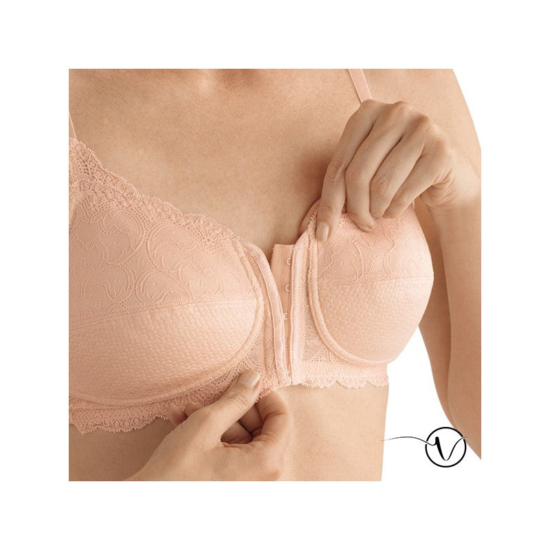 Amoena Nancy Non-wired Front Closure Mastectomy Bra -Light Sand 44739